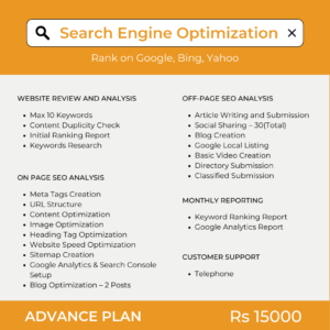 Advance Search Engine Optimization